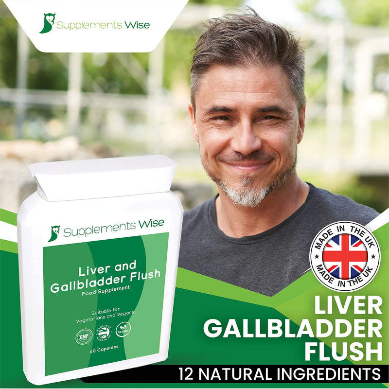 Liver and Gallbladder Flush - 60 Capsules - Powerful Liver Support Supplements - Liver Cleanse Detox and Repair Complex - 12 Ingredient Liver Detox Formula Inc Choline - Liver Tablets Supplements - BeesActive Australia