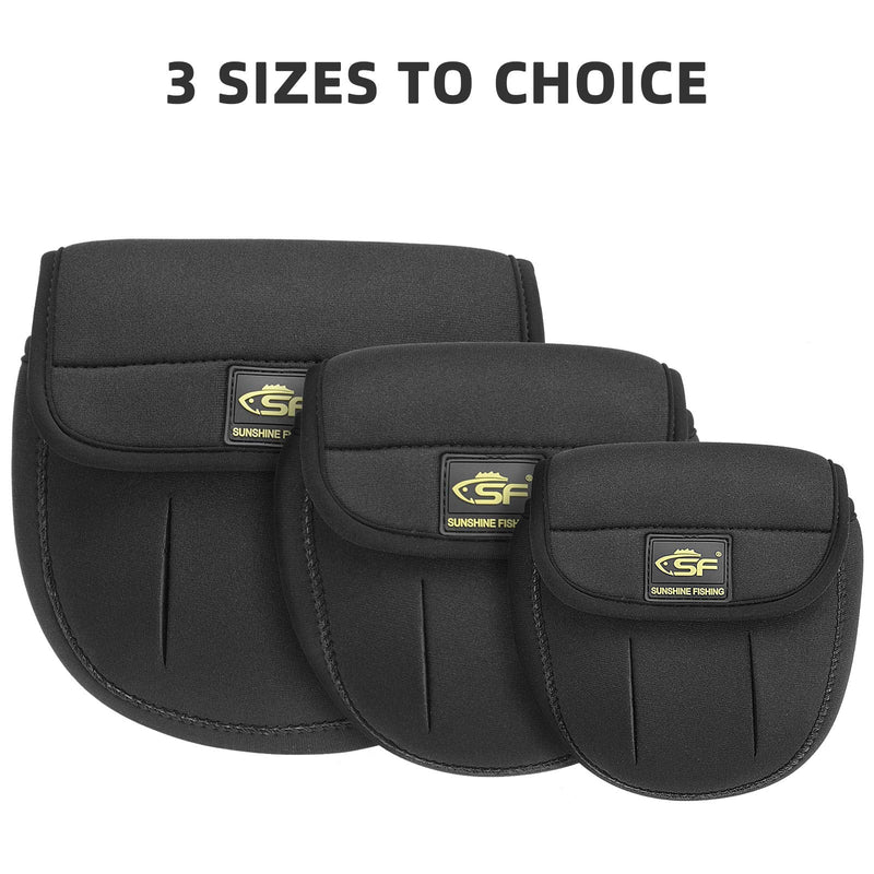 SF Spinning Reel Cover Case Bag Pouch Glove Fits 1000 2000 3000 4000 5000 6000 Series Spinning Reels Black -3Pcs UP to 3000 Reels - BeesActive Australia