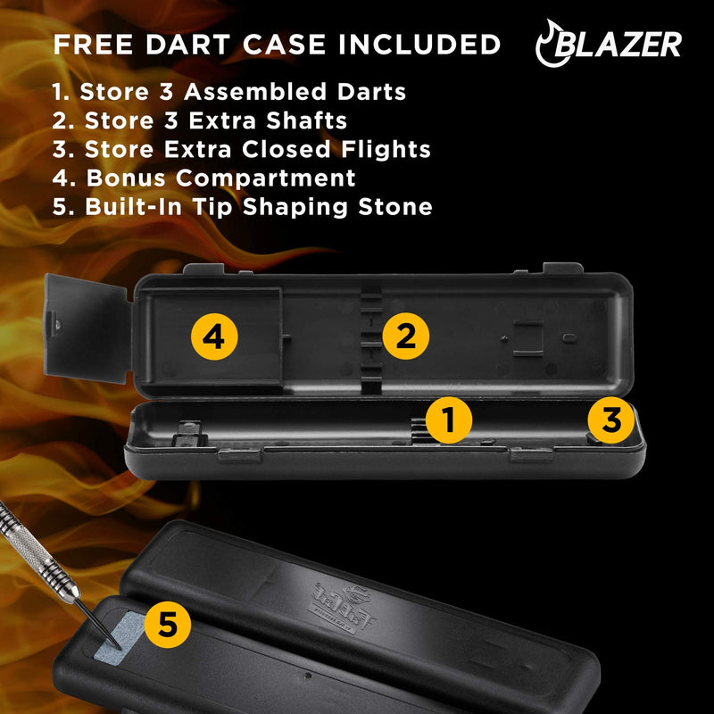 [AUSTRALIA] - Fat Cat Blazer Steel Tip Darts with Storage/Travel Case, 23 Grams 