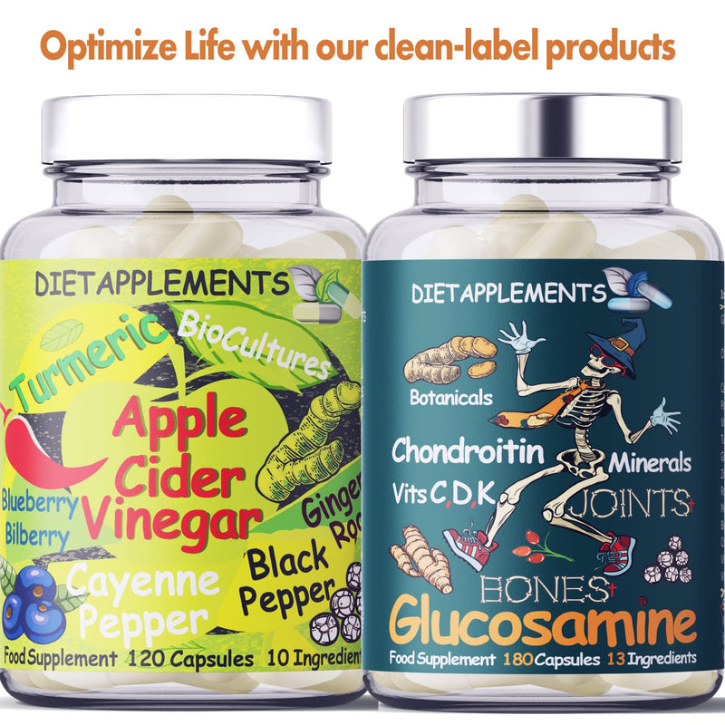 Raw, Unfiltered Apple Cider Vinegar with The Mother | Turmeric, Ginger, Black Pepper, Cayenne Pepper, Blueberries, Bilberries | High Strength Bio Cultures | Vegan, Vegetarian Potent Capsules. 1 Bottle - BeesActive Australia