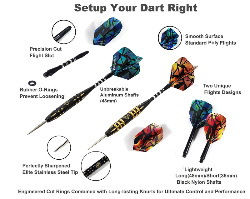 [AUSTRALIA] - SHOT TAKER CO. EST. 2017 Steel Tip Darts Set - Professional Darts with Customizable Configuration, Aluminum and Plastic Shafts, O-Rings, Flights, Dart Tool, Sharpener, Gift Case GMC-A Navy 22g 