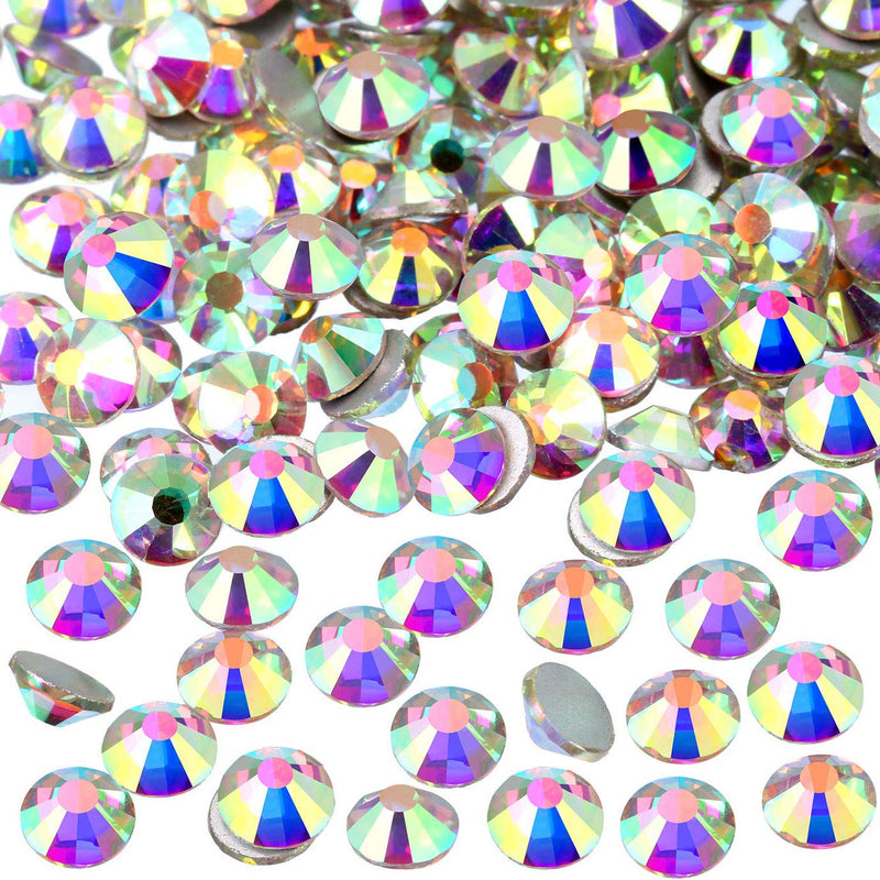 NCB 2160pcs Non Hotfix Flatback Crystals Rhinestones Round Glass Diamonds Charms Gems Stones Beads 3D for Nails Art Craft Jewels Accessories Phone Shoes Decorations (Crystal AB SS20 5.0mm 2160pcs) Crystal AB - BeesActive Australia