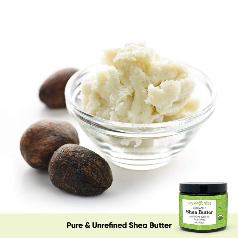 USDA Organic Shea Butter by Sky Organics (16 oz) 100% Pure Unrefined Raw African Shea Butter for Face and Body Moisturizing Natural Body Butter for Dry Skin 1 Pound (Pack of 1) - BeesActive Australia