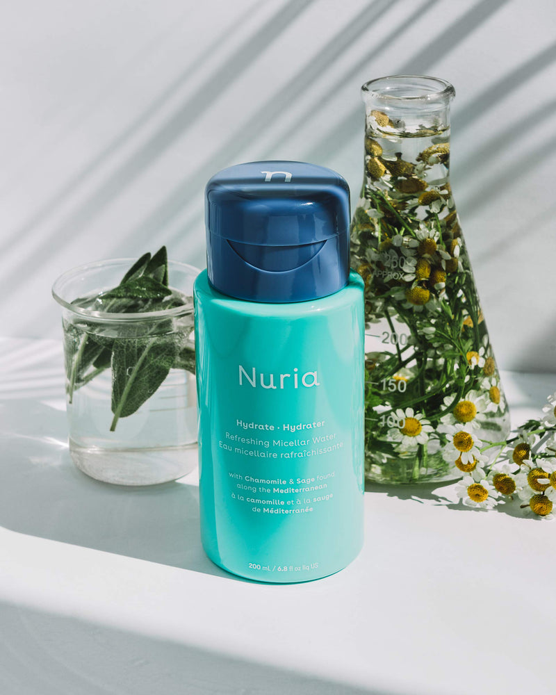 Nuria Beauty | Hydrate Refreshing Micellar Water with Chamomile, Safe & Aloe Leaf to Cleanse Skin with No Residue | 200 mL | Clean Beauty, Cruelty-Free & Vegan - BeesActive Australia