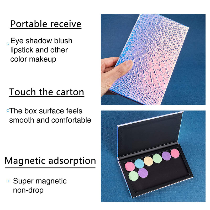 OLYCRAFT Empty Makeup Eyeshadow Palette Set Magnetic Palette with 1 Depotting Spatula 18 Adhesive Metal Stickers & 18 Empty Round Cabochon Settings for Eyeshadow Lipstick Mermaid Purple - BeesActive Australia