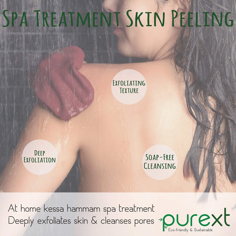PureXT Exfoliating Glove - Kessa Hammam Body Scrubber - Fake Tan Remover Exfoliator Mitt (250D) - BeesActive Australia