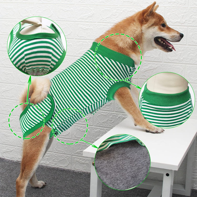 Dog Recovery Suit, After Surgery Wear for Pets Male Female, Professional Dog Onesie for Surgery for Abdominal Wounds Recovery Shirt, Substitute E-Collar & Cone XX-Large Green - BeesActive Australia