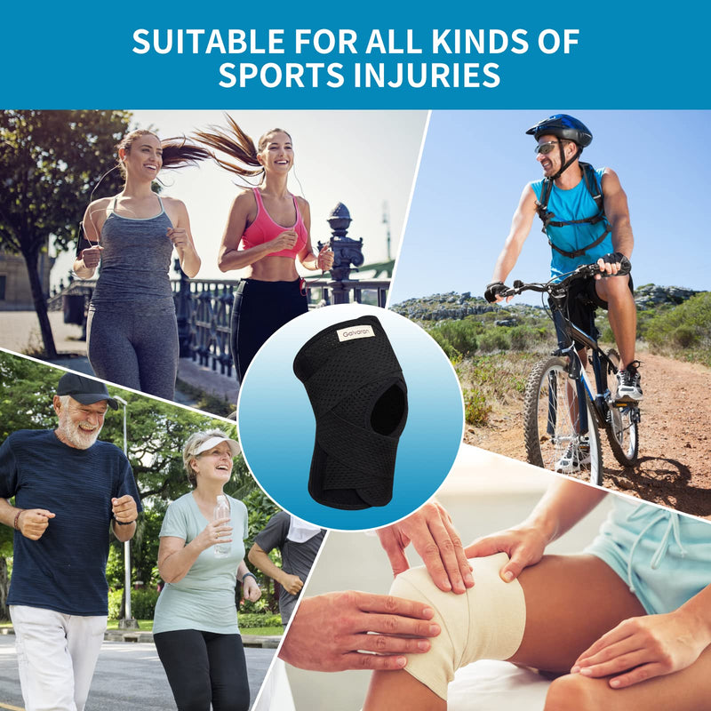 Galvaran Knee Brace with Side Stabilizers for Meniscal Tear Knee Pain ACL MCL Arthritis Injuries Recovery, Breathable Adjustable Knee Support for Men and Women Black Medium - BeesActive Australia