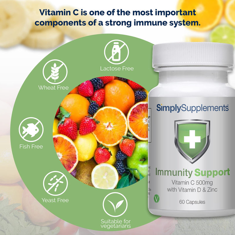 Vitamin C, D and Zinc Capsules for Immunity Support | One-a-Day Caps | Vegan Friendly & Gluten Free | UK Manufactured (120) 120 - BeesActive Australia