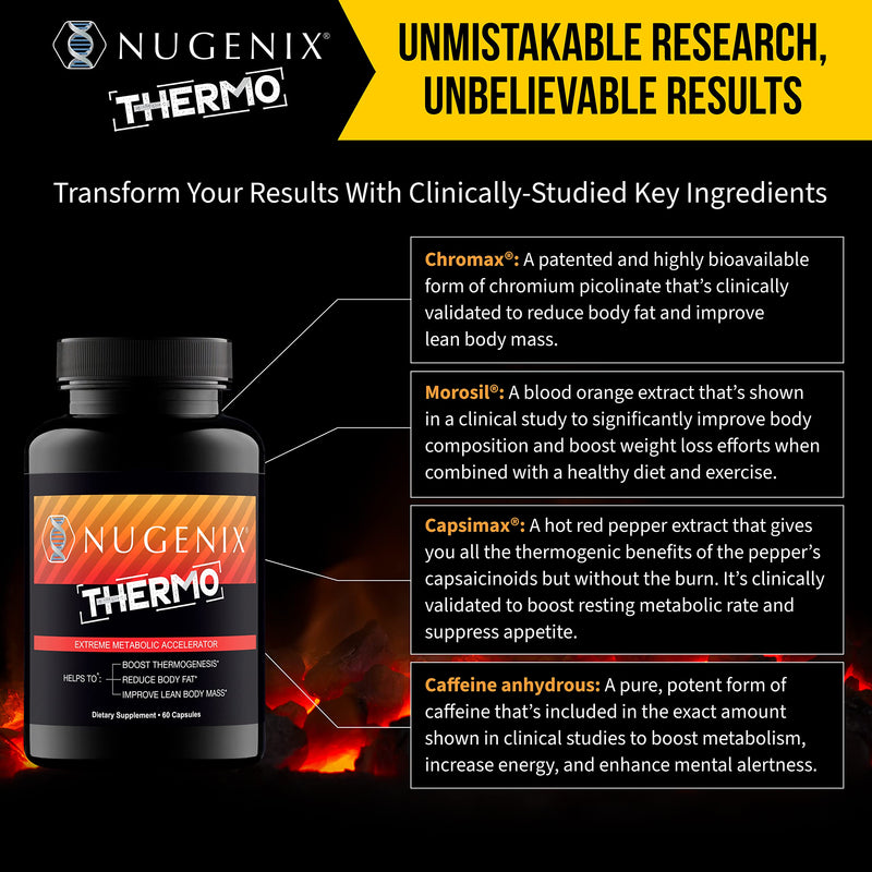 Nugenix Thermo - Thermogenic Fat Burner Supplement Pills for Men, Extreme Metabolic Accelerator, 60 Count 60 Count (Pack of 1) - BeesActive Australia
