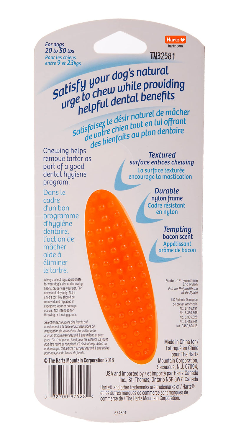 Hartz Chew 'n Clean Tuff Bone Bacon Scented Dental Dog Chew Toy - Medium - BeesActive Australia