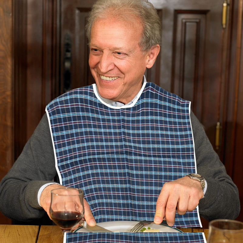 2 Adult Bibs Waterproof Eldly Bib Adult Washable Dining Bibs Mealtime Bib Clothing Protector for Elderly Men Women - BeesActive Australia