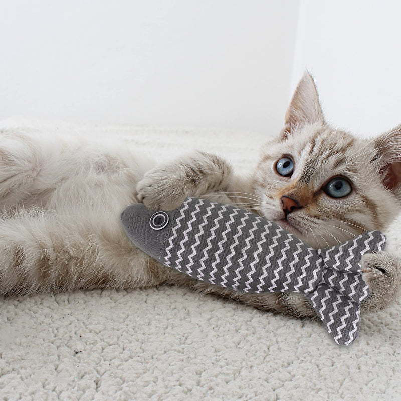 Homelifthub Cat Pillow Toy for Indoor Cats Fluffy Cat Calming Toy, Soft Cat Catnip Toys Pillow, Linen Chew Kitten Toy, Cute Fish Pillow for Cat Sleeping 3pack (red+yellow+grey) - BeesActive Australia