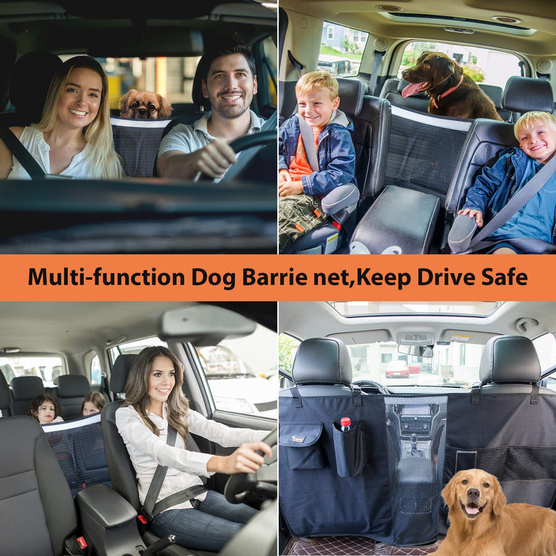 HAIKUADAY Dog Car Net Barrier 48" with Storage Bag and Adjustable Rope,Easy Install,Reduce Pets and Children Interfering,Mesh Backseat Barrier for Suvs,Trucks and Jeeps - BeesActive Australia