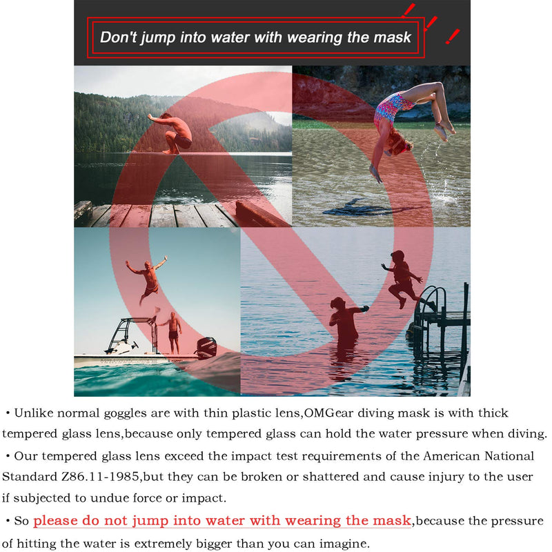 [AUSTRALIA] - OMGear Swim Goggles with Nose Cover Diving Mask Snorkeling Gear Kids Adult Snorkel Mask for Scuba Free Diving Spearfishing Neoprene Strap Cover Impact Resistance Aqua 