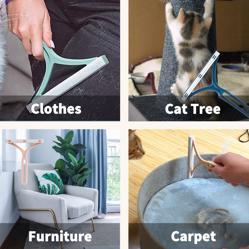 Mollypaws Dog Hair Remover for Couch, Cat Fur Removal Tool for Furniture, Pet Hair Remover Cleaner Brush for Clothes, Carpet, Bedding, Car, Reusable Scraper for Dog Hair/Lint Cleaning, (6 Pack) - BeesActive Australia