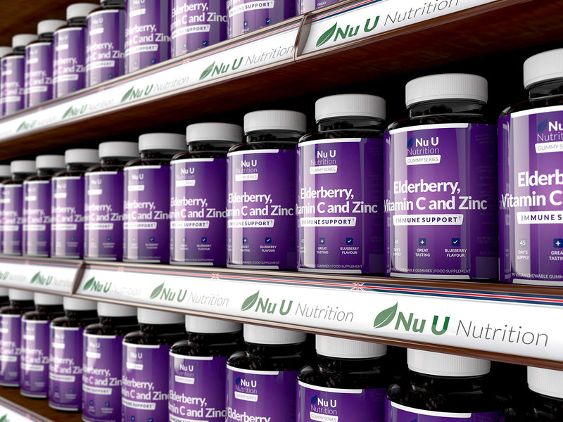 Elderberry Gummies for Adults & Kids - 90 Vegan Gummies with Sambucus Black Elderberry, Vitamin C & Zinc - Blueberry Flavour - Immune System Booster - BeesActive Australia