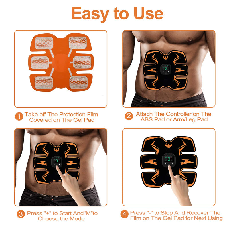 SPORTLIMIT Muscle Toner, USB Rechargeable Gear for Abdomen/Arm/Leg,Workout Equipment for Men Women,10 pcs Free Gel Pads - BeesActive Australia