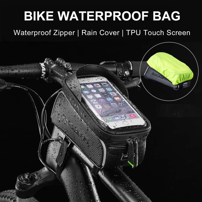 Bike Phone Front Frame Bag Bicycle Bag Waterproof Bike Phone Mount Top Tube Bag Bike Phone Case Holder Accessories Cycling Pouch Compatible with iPhone 11 XS Max XR Fit 6.5” - BeesActive Australia