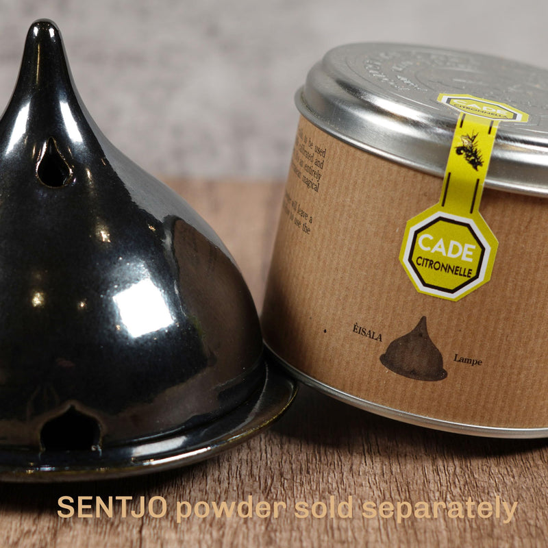 SENTJO Premium 100% Hand-Made Ceramic Incense Burner, Incense Holder, Aromatherapy, Home Decor, Backflow Incense Powder, Cones and Stick, Made in France, (Metalllic Black)) Metallic Black - BeesActive Australia