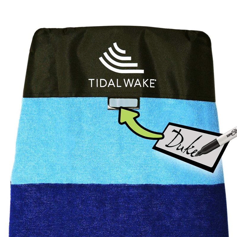 Tidal Wake TAG-IT Snub Nose Surf & Wake Board Sock Bag with Built-in Name Tag 58", Tag Your Bag - Personalize with Your Name! Blue - BeesActive Australia