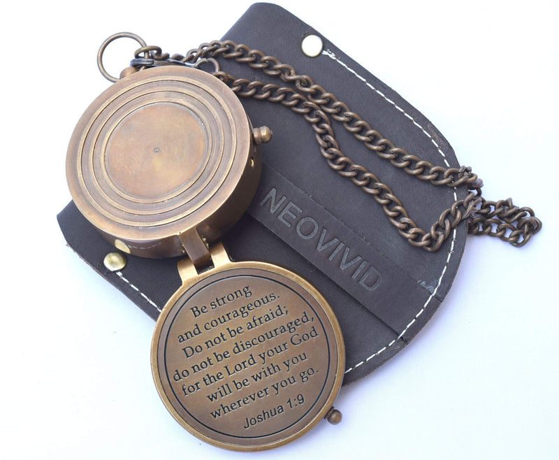 NEOVIVID Be Strong and Courageous Engraved Compass, Confirmation Gift Ideas, Baptism Gifts - BeesActive Australia