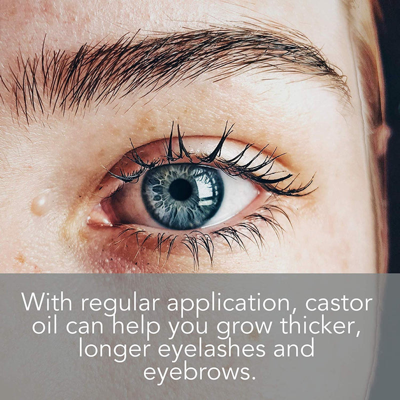 Organic Castor Oil for Eyelashes and Eyebrows with Applicator Kit, Lash & Brow Growth Serum by Pure Body Naturals, 1 Ounce - Label Varies - BeesActive Australia