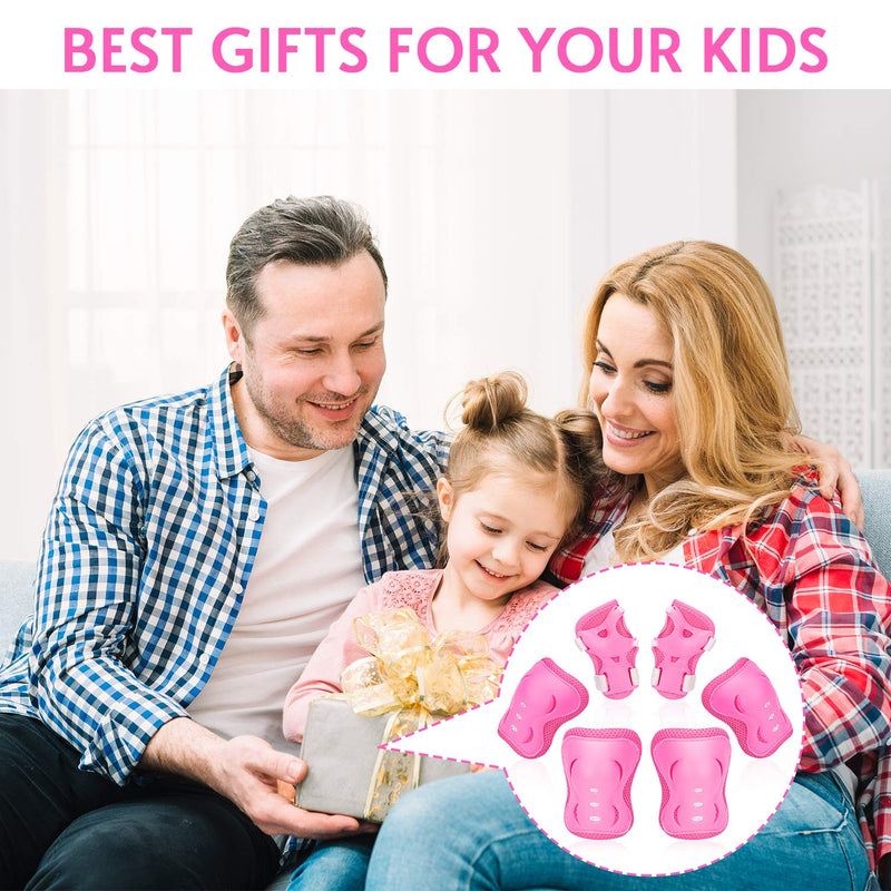 Kids/Youth Knee Pad Elbow Wrist Pads Guards Protective Gear Set for Roller Skates Cycling Bike Skateboard Inline Skatings Scooter Riding Sports,Suitable for Multiple Sports Outdoor Activities 02-Pink Small - BeesActive Australia