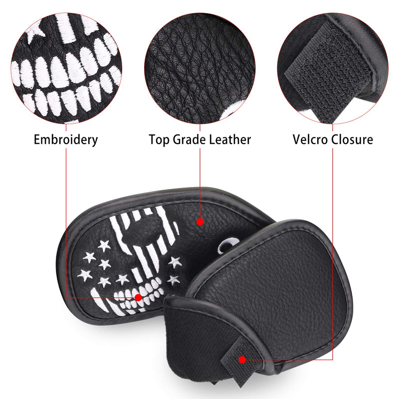 caiobob Mytag Golf 10 Pieces Skull Skeleton Iron Wedge Head Cover Set Black Leather Headcovers - BeesActive Australia