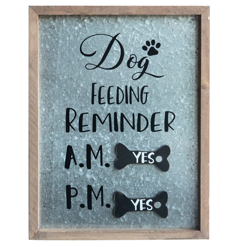 COLLECTIVE HOME - Metal Dogs Feeding Schedule Pet Feeding Reminder Decorative Wall Art, Dog Feeding Reminder (01) 01 - BeesActive Australia