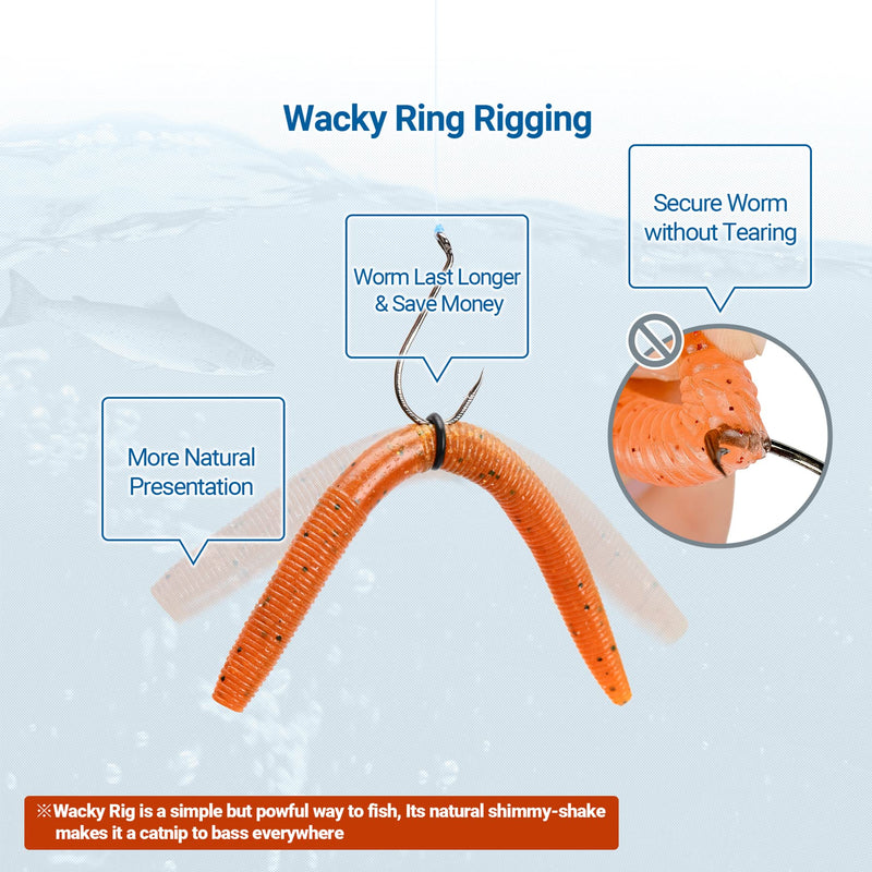 Booms Fishing WR2 Wacky Rig Tool Kit with Coiled Lanyard and 100pcs Fishing O-Rings for Worms - BeesActive Australia