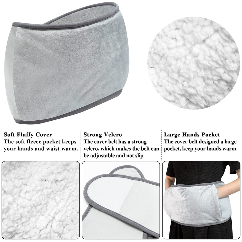 Hot Water Bottle Belt, 2L Large Hot Water Bottle with Waist Belt Long Cover for Women, Natural Rubber Hot Water Bag with Soft Faux Fleece Cover for Period Pain, Back Pain, Shoulders, Pain Relief Hot Water Bottle with Belt Cover - BeesActive Australia