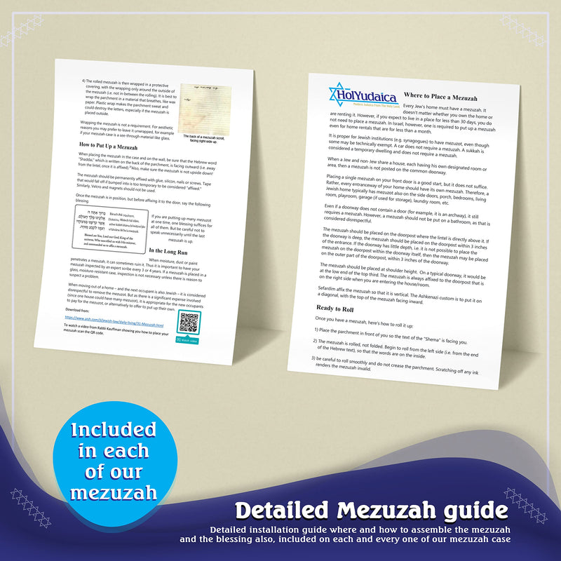 HolYudaica 3-Pack - Classic Aluminum Mezuzah Case for Mezuzah Scroll (with Nail), Easy Peel and Stick, (Scroll Not Included) - Weather Proof - Door Mezuzah Made In Israel (Silver, 4.7inch) Silver - BeesActive Australia