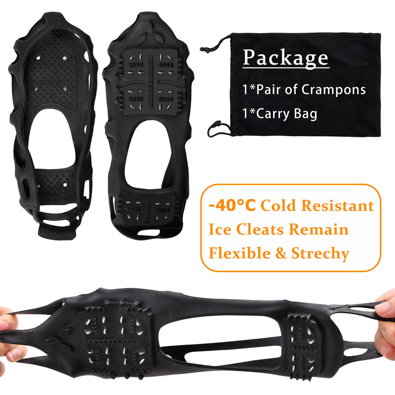 JOGFFDE Ice Cleats for Shoes and Boots - Snow Walk Traction Cleats Crampons 24 Spikes Anti Slip Crampons for Women Men Walking on Snow and Ice Small(3.5-5/Men 5.5-7/Women) - BeesActive Australia