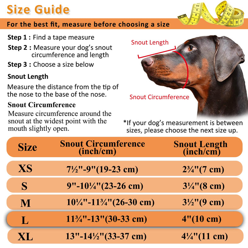Dog Muzzle, Basket Muzzle for Biting, Chewing and Scavenging, Humane Cage Mouth Cover, Perfect for Grooming and Training Medium, Large Aggressive Reactive Dogs Black L - BeesActive Australia
