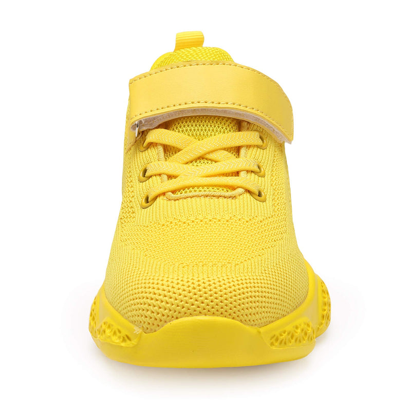 Hetios Kids Shoes Girls Lightweight Athletic Running Shoes Breathable Knit School Sports Shoes (Toddler/Little Kid/Big Kid) 13 Little Kid 050-yellow - BeesActive Australia