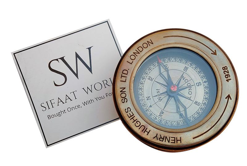 SIFAAT WORLD Military Metal Hiking Compass with Circle Leather Case, Professional Boy Scout Compass Kids and Field Compass for Map Reading - BeesActive Australia