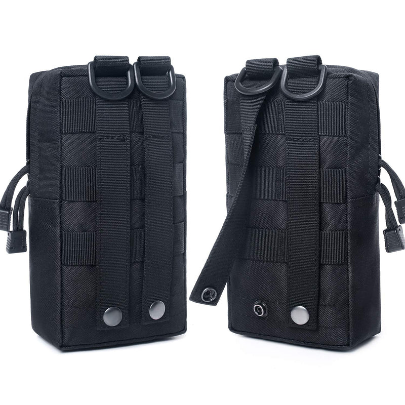 [AUSTRALIA] - Tacticool 2 Pack Molle Pouches - Tactical Compact Water-Resistant EDC Pouch 2 Pack-Black 