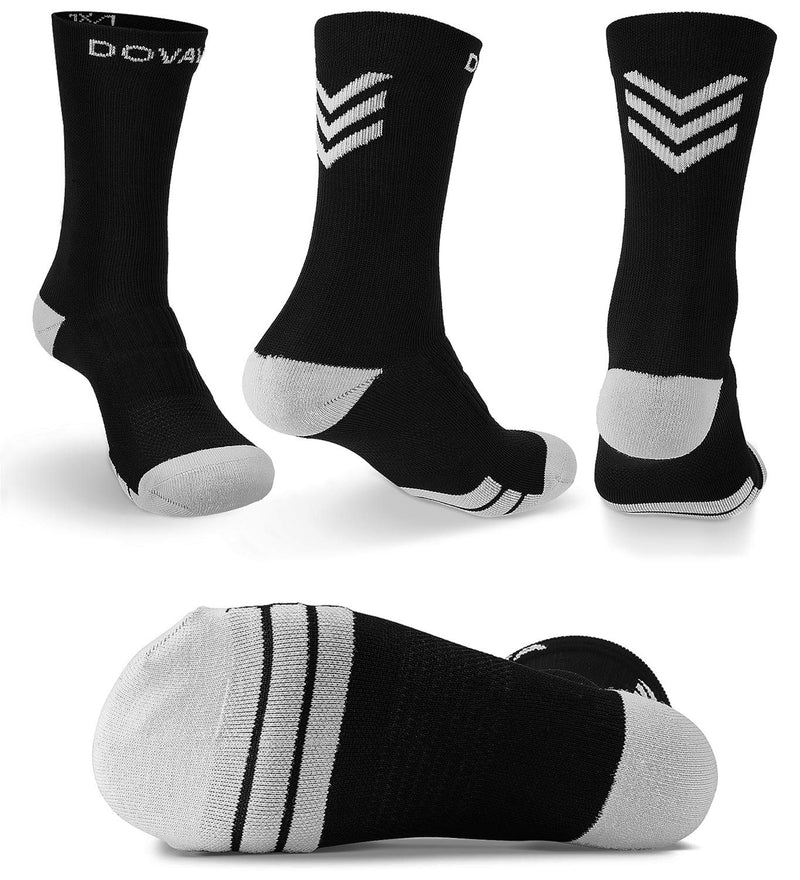 [AUSTRALIA] - Dovava Dri-tech Compression Crew Socks 15-20mmHg (4/6 Packs) Quick Dry Athletic Running Socks Small-Medium Black (4 Pairs) 