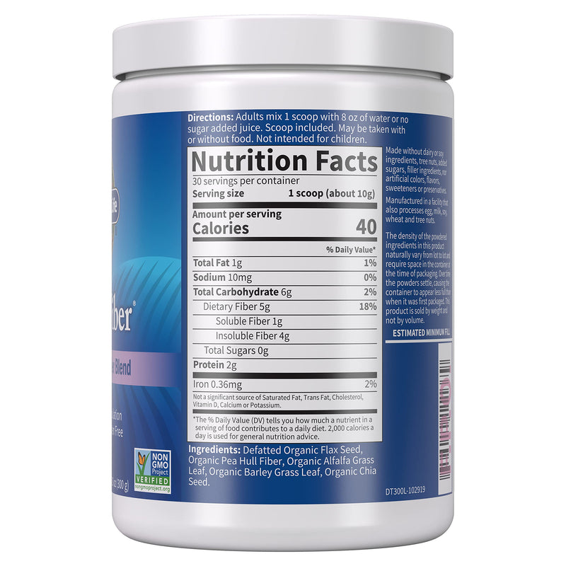 Garden of Life Organic Unflavored Fiber Powder Detox Blend with Chia, Alfalfa & Barley for Herbal Cleanse, Gut Health Support - Detoxifiber - Non-GMO, Gluten-Free, Psyllium Free, Vegan, 30 Servings - BeesActive Australia