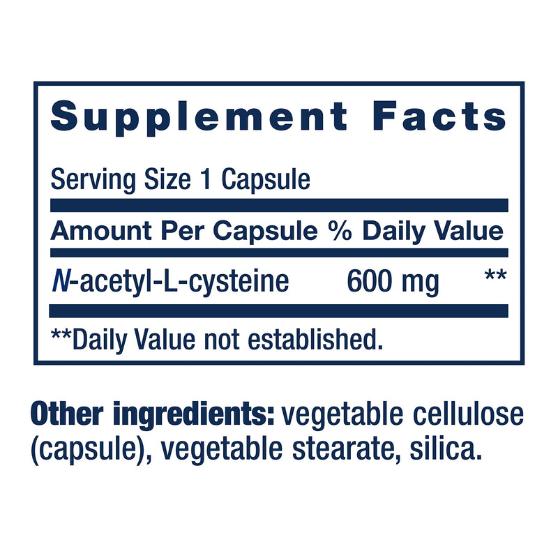 Life Extension N-Acetyl-L-Cysteine (NAC), immune, respiratory, liver health, NAC 600 mg, potent antioxidant support, free-radicals, easy to absorb, 60 capsules - BeesActive Australia