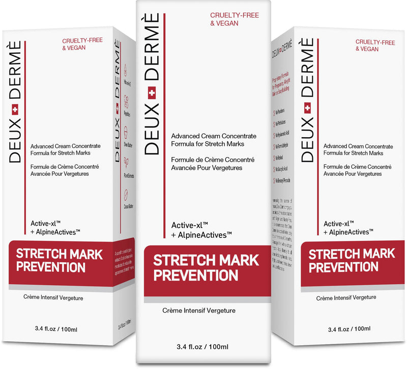 Deux Derme - Stretch Mark Prevention Cream, with Vitamin E, Cocoa Butter for Pregnancy, Weight Gain, 3.4 oz. - BeesActive Australia