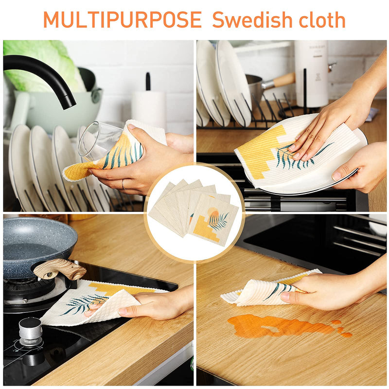 6 Pieces Dishcloths for Kitchen Dish Towels Swedish Cleaning Cloth Reusable Dishcloths Absorbent and Quick Drying Cleaning Cloths Kitchen, Hand, Counter Wipes - BeesActive Australia