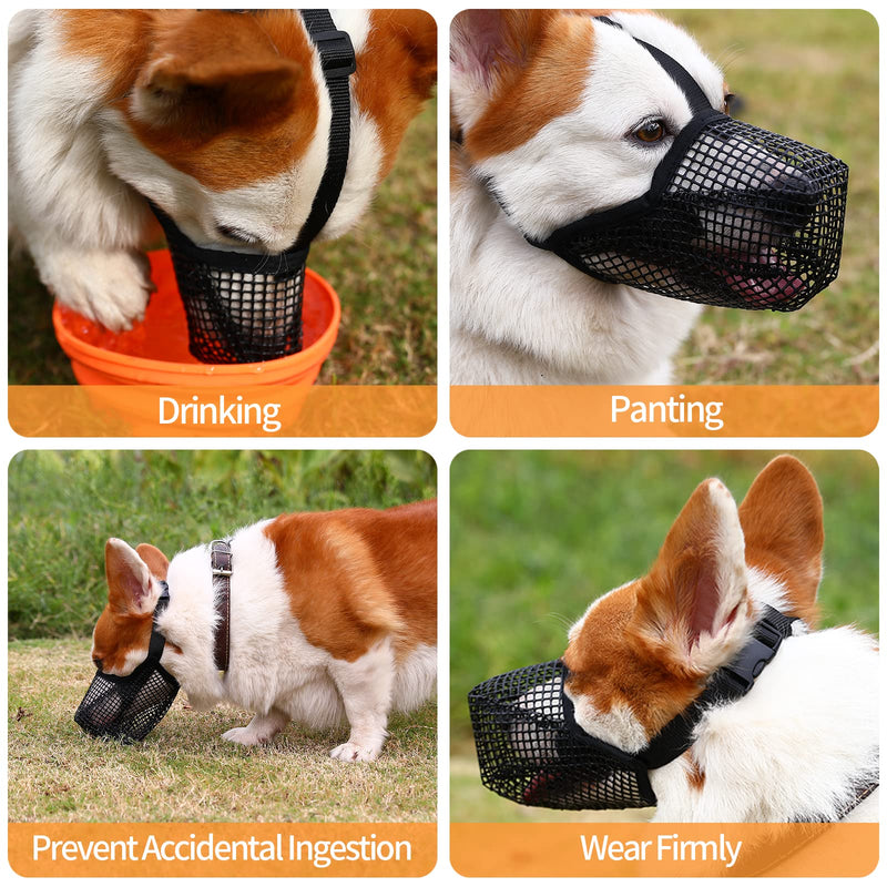 Dog Muzzle, Soft Mesh Dog Mouth Cover with Adjustable Strap for Grooming Biting Chewing Barking Training L - BeesActive Australia
