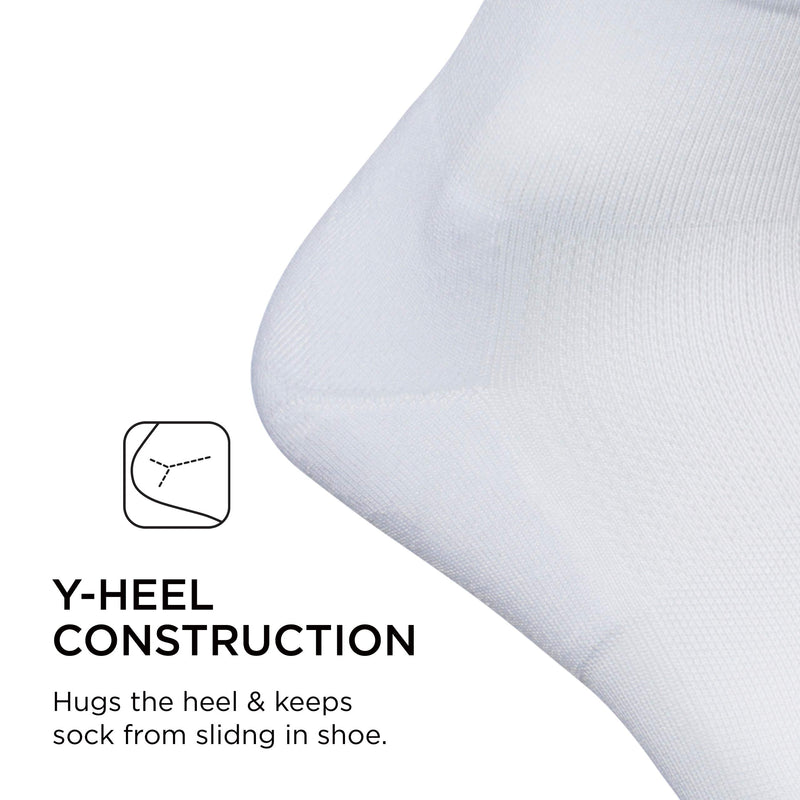 Feetures! Men's High Performance Cushion Quarter, White, large - BeesActive Australia