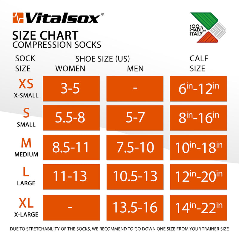 [AUSTRALIA] - Vitalsox Italy, Patented Graduated Compression Circulation Socks, Silver Drysat Series, VT1211 Pairs Medium Black 2-pack 