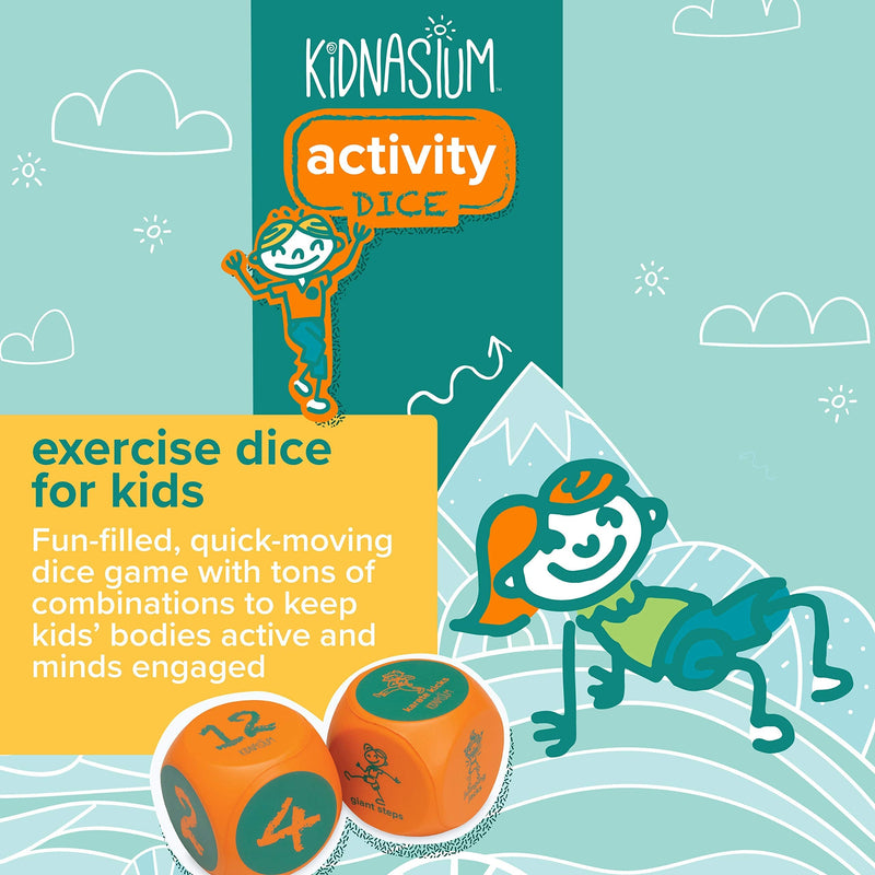 Kidnasium Exercise Dice & Activity Coins, Soft Foam 6-Sided Movement Dice Fun Educational Classroom Gym Learning Game for Active Boys & Girls Ages 4 and Up - BeesActive Australia