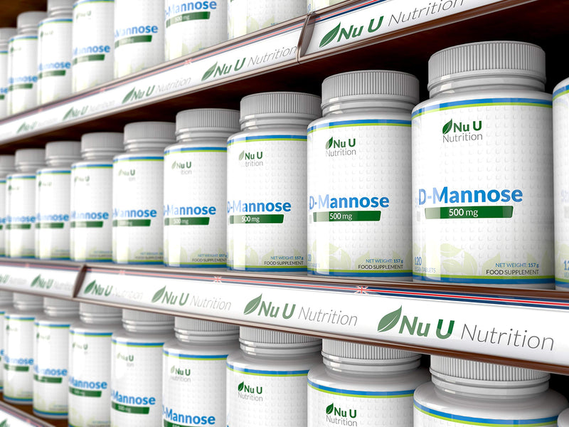 D-Mannose Tablets 500mg - 120 Vegan Tablets - 4 Month Supply - High Strength D Mannose - Not Capsules or Powder - Made in The UK - BeesActive Australia
