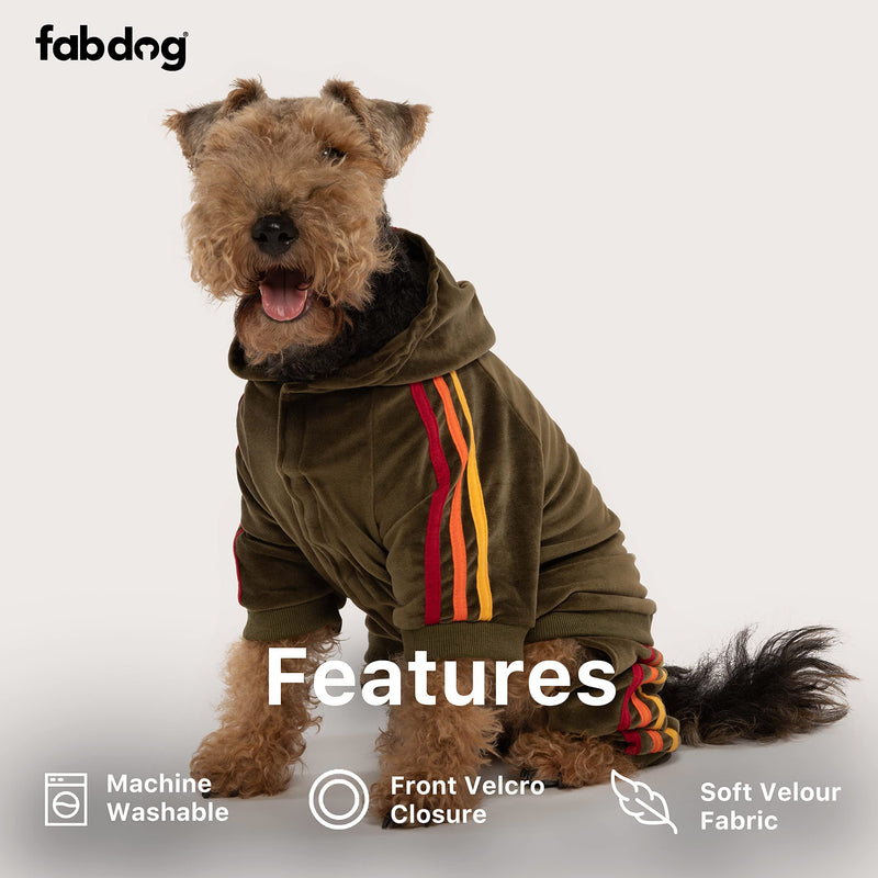 Fabdog Velour Joggers – Soft, Colorful Dog Clothing – Warm, Winter Clothes for Puppies, Large Dogs – Sizes from 8” to 24” 22" Olive - BeesActive Australia