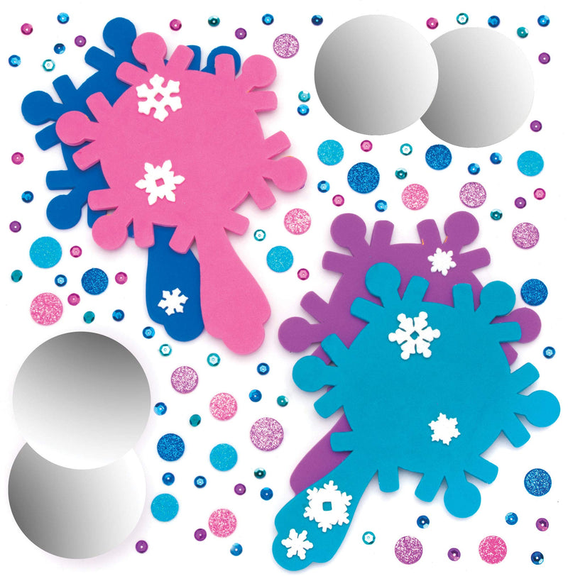 Baker Ross AT174 Snow Princess Mirror Kits, Arts and Crafts for Kids (Pack of 4), Assorted - BeesActive Australia